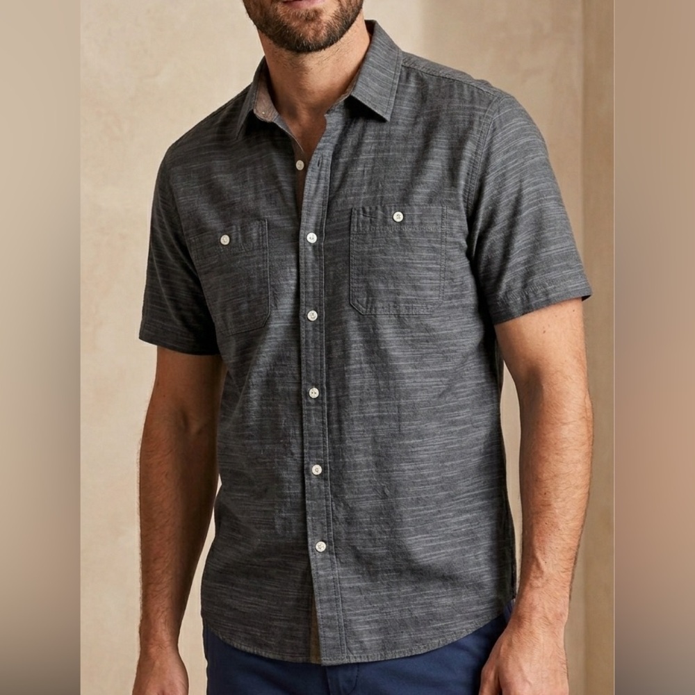 Beverly Hills Polo Club button down short sleeve stripped shirt
